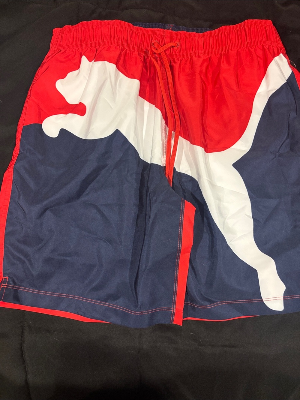 Puma Colorblock Swim Shorts - Red, Navy & White